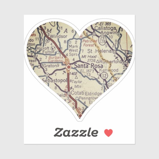 Pegatina Mapa clásico de Santa Rosa (Hoja)