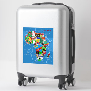 Pegatina Mapa de África con banderas