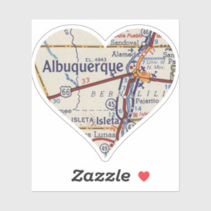 Pegatina Mapa de Albuquerque Vintage