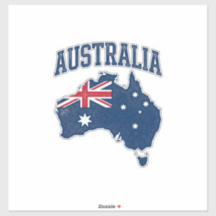 Pegatina Mapa de bandera de Australia gráfico angustiado vi