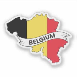Pegatina Mapa de bandera de Bélgica