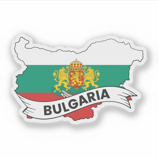 Pegatina Mapa de bandera de Bulgaria (Anverso)