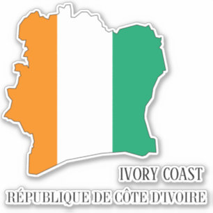 Pegatina Mapa de bandera de Costa de Marfil Patriótico