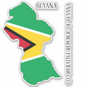 Pegatina Mapa de bandera de Guyana