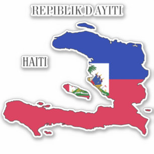 Pegatina Mapa de bandera de Haití
