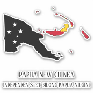 Pegatina Mapa de bandera de Papúa Nueva Guinea