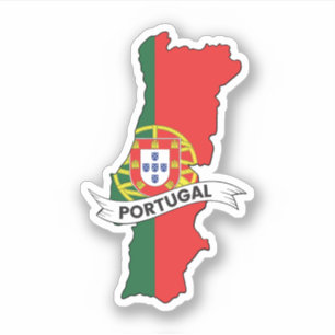Pegatina Mapa de bandera de Portugal