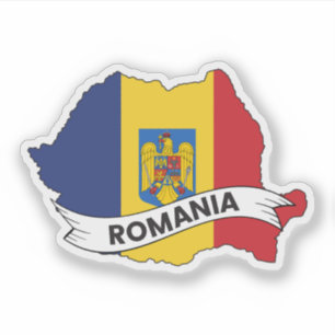 Pegatina Mapa de bandera de Rumania