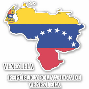 Pegatina Mapa de bandera de Venezuela