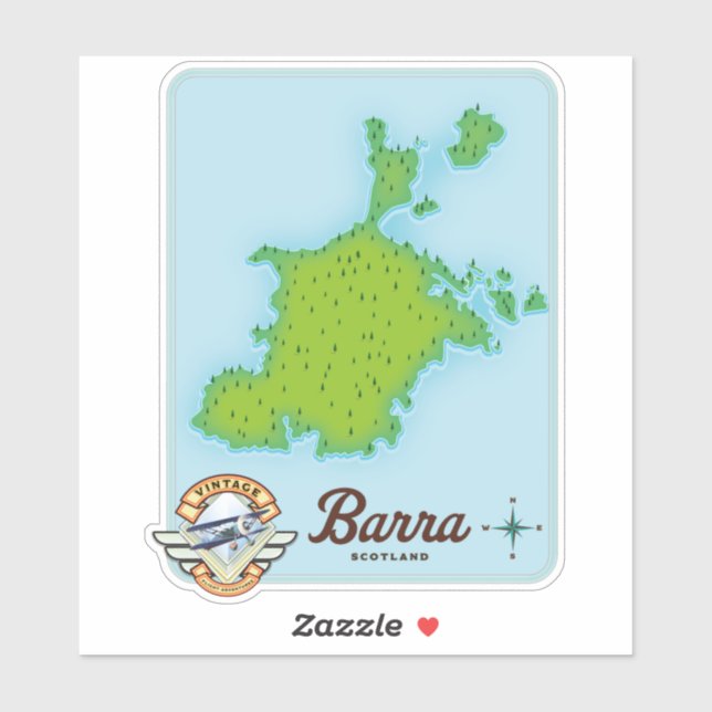 Pegatina Mapa de Barra Escocia (Hoja)