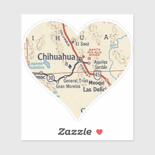 Pegatina Mapa De Chihuahua (Hoja)