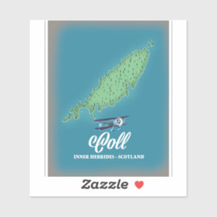 Pegatina Mapa de Coll Inner Hebrides Scotland