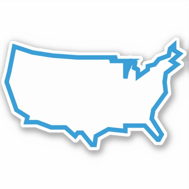 Pegatina Mapa de contorno de EE. UU. (Anverso)