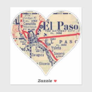 Pegatina Mapa de cosecha de amor de El Paso TX