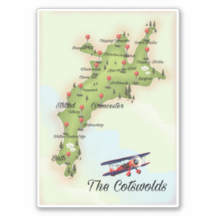 Pegatina Mapa de cosecha de Cotswolds