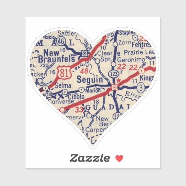Pegatina Mapa de cosecha de Seguin Texas (Hoja)