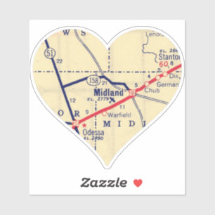 Pegatina Mapa de cosecha de TX en Midland