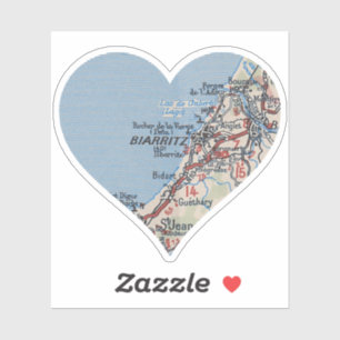 Pegatina Mapa de cosecha de vinos de Biarritz France
