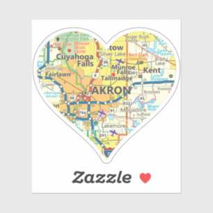 Pegatina Mapa de cosechas de Akron Ohio
