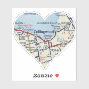 Pegatina Mapa de cosechas de collingwood Ontario