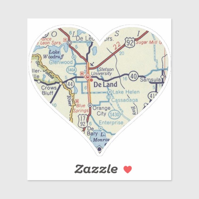 Pegatina Mapa de cosechas de De Land Florida (Hoja)