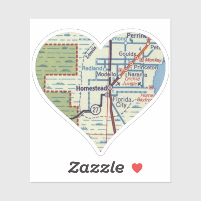 Pegatina Mapa de cosechas de Florida Homestead (Hoja)