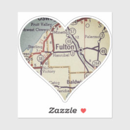 Pegatina Mapa de cosechas de Fulton New York