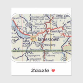 Pegatina Mapa de cosechas de Jamestown New York