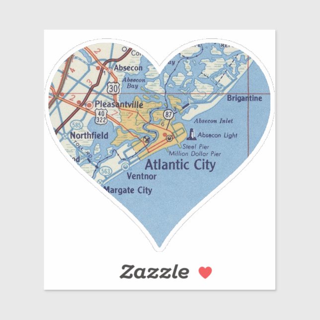 Pegatina Mapa de cosechas de la ciudad atlántica (Hoja)