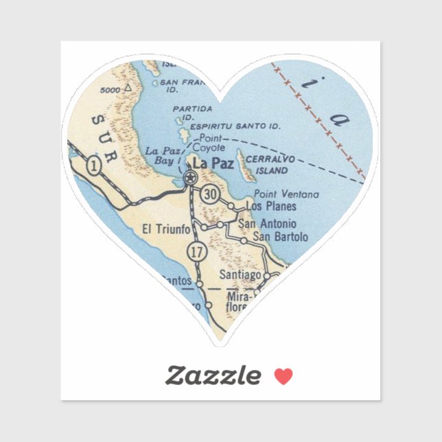 Pegatina Mapa de cosechas de La Paz MX (Hoja)