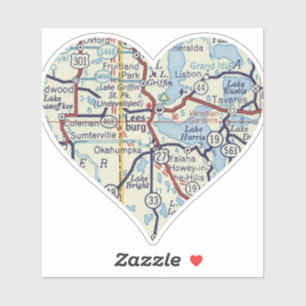 Pegatina Mapa de cosechas de leesburgo Florida