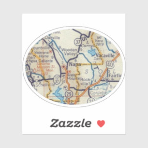Pegatina Mapa de cosechas de Napa California