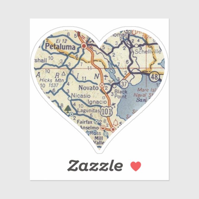 Pegatina Mapa de cosechas de Novato California (Hoja)