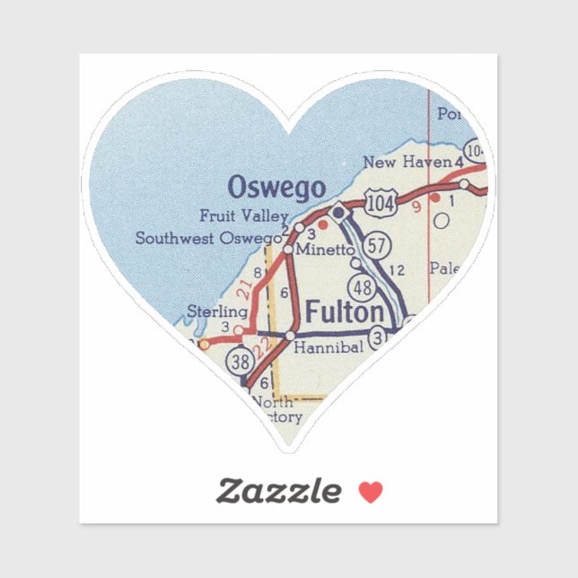 Pegatina Mapa de cosechas de Oswego New York (Hoja)
