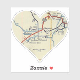 Pegatina Mapa de cosechas de Powell Wyoming