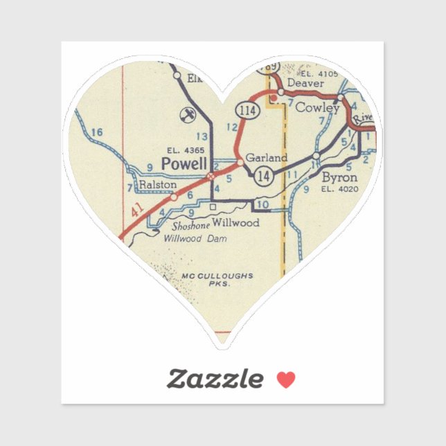 Pegatina Mapa de cosechas de Powell Wyoming (Hoja)
