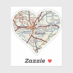 Pegatina Mapa de cosechas de Raleigh NC