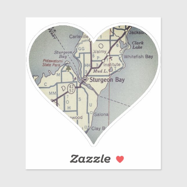 Pegatina Mapa de cosechas de Sturgeon Bay (Hoja)