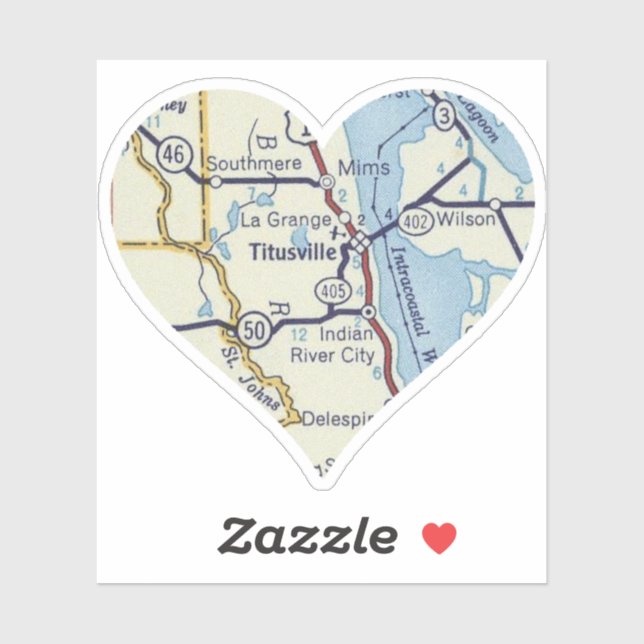 Pegatina Mapa de cosechas de Titusville (Hoja)