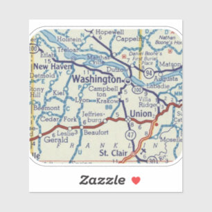 Pegatina Mapa de cosechas de Washington Missouri