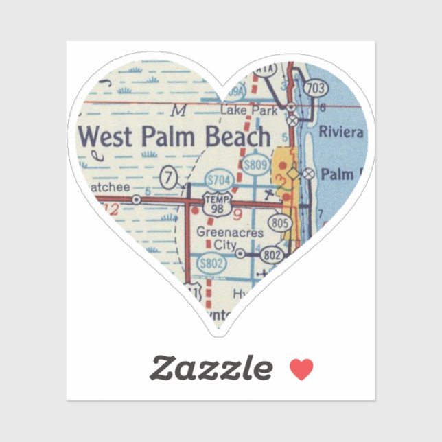 Pegatina Mapa de cosechas de West Palm Beach (Hoja)