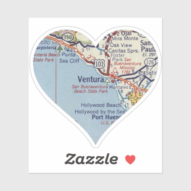 Pegatina Mapa de cosechas Ventura CA (Hoja)