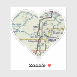 Pegatina Mapa de Cove Fort Utah