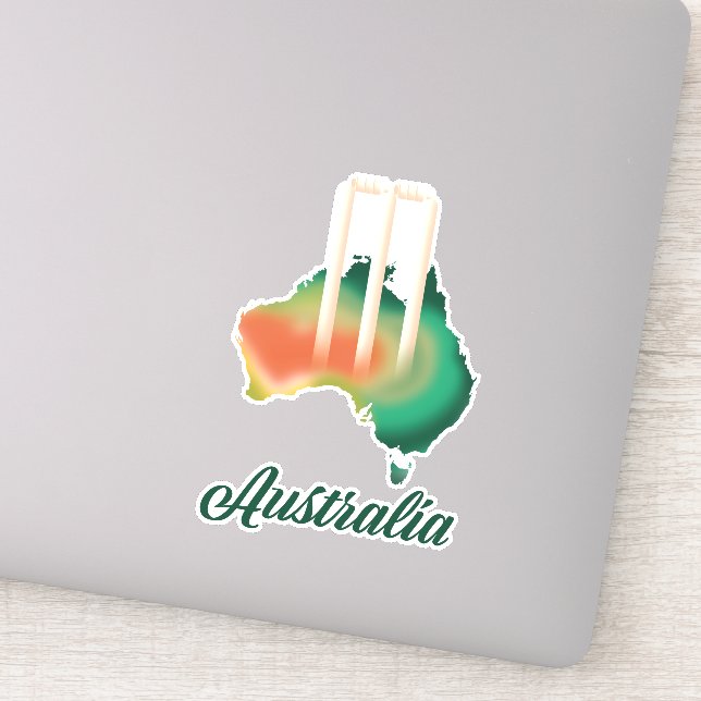 Pegatina Mapa de críquet de Australia. (Detalle)