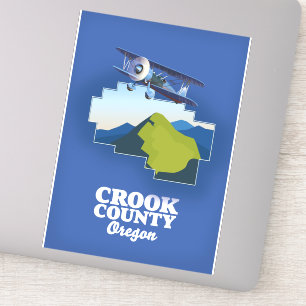 Pegatina Mapa de Crook County Oregon