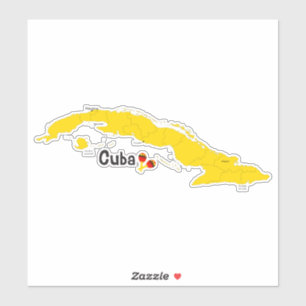 Pegatina Mapa de Cuba y Maracas