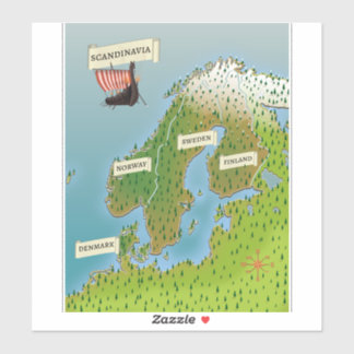 Pegatina Mapa De Escandinavia