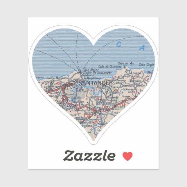 Pegatina Mapa de España de Santander (Hoja)