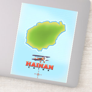 Pegatina Mapa de Hainan China