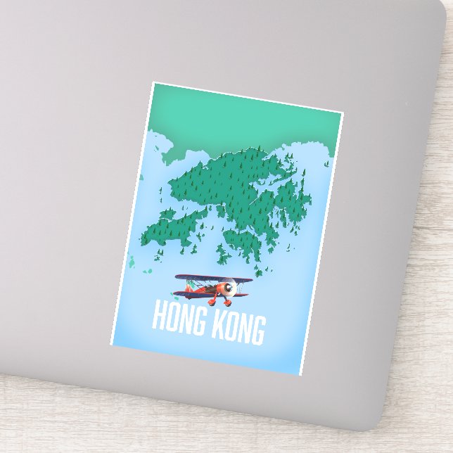 Pegatina Mapa de Hong Kong (Detalle)